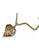 Божа Матір 14к золотий медальйон & Шпилька ланцюг pm017yM&cc036y
