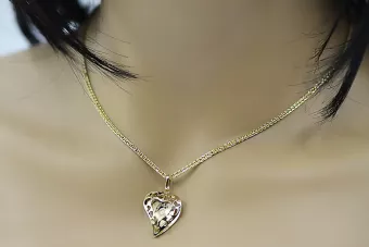 Богородица 14k златен медальон & Spiga верига pm017yM&cc036y