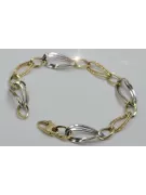 Italian yellow white 14k 585 gold bracelet cb013yw