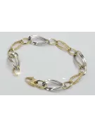 Italian yellow white 14k 585 gold bracelet cb013yw