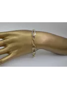 Italienisches Gelb-Weiß-Armband aus 14 Karat 585er Gold cb013yw