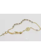 Italienisch 14k Gold Rosenkranz 3 Farbe "Dolce Gab" Armband rbc002ywr