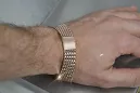 Bransoleta do zegarka męskiego z czerwonego 14k 585 różowego złota mbw004r