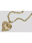 Złoty medalik 14k 585 Bozia z łańcuszkiem Corda Figaro pm017yM&cc004y
