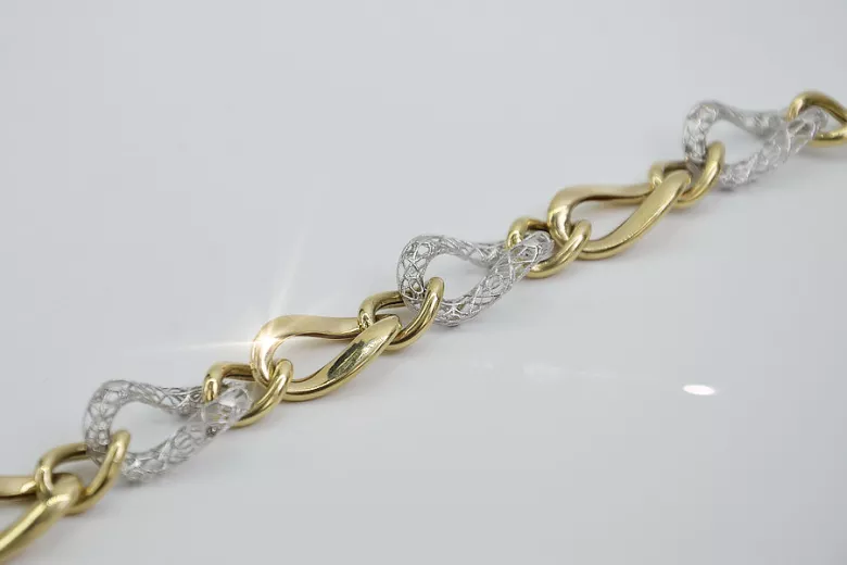 Bracelet fantaisie en or italien jaune & blanc cb141