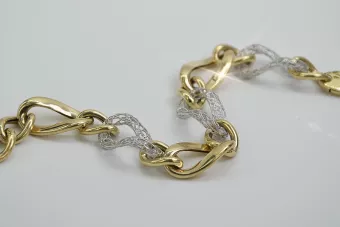 Yellow & white Italian gold fancy bracelet cb141