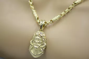 Zlatý medailon bůh s řetězem ★ https://zlotychlopak.pl/cs/ ★ zlato 585 333 nízká cena
