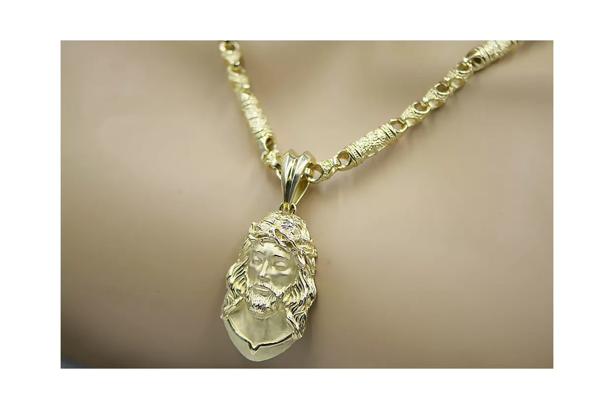 Медальйон Золотий Божий з ланцюжком ★ zlotychlopak.pl ★ Золото 585 333 Низька ціна