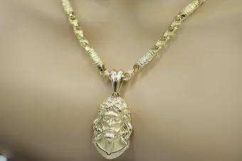 Gold God's medallion with a chain ★ zlotychlopak.pl ★ Gold 585 333 Low price