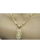 Медальйон Золотий Божий з ланцюжком ★ zlotychlopak.pl ★ Золото 585 333 Низька ціна