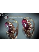 Rusă sovietică a crescut roz 14k 585 cercei de aur vec041 alexandrit rubin smarald safir ...