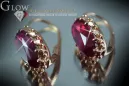 Russische Sowjetische Rose Pink 14k 585 Gold Ohrringe vec041 Alexandrit Rubin Smaragd Saphir ...