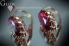Russian Soviet rose pink 14k 585 gold earrings vec041 alexandrite ruby emerald sapphire ...