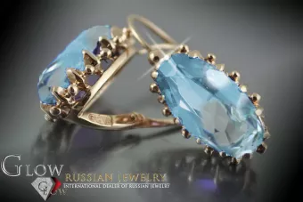 Boucles d’oreilles en or rose soviétique russe 14k 585 vec041 alexandrite rubis émeraude saphir ...