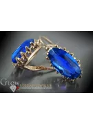 Boucles d’oreilles en or rose soviétique russe 14k 585 vec041 alexandrite rubis émeraude saphir ...