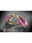 Russische Sowjetische Rose Pink 14k 585 Gold Ohrringe vec041 Alexandrit Rubin Smaragd Saphir ...