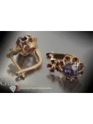 Vintage rose pink 14k 585 gold earrings vec043 alexandrite ruby emerald sapphire ...