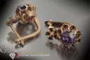 Vintage rose pink 14k 585 gold earrings vec043 alexandrite ruby emerald sapphire ...