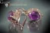 Russian Soviet rose pink 14k 585 gold earrings vec044 alexandrite ruby emerald sapphire ...