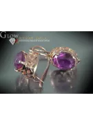 Russische Sowjetische Rose Pink 14k 585 Gold Ohrringe vec044 Alexandrit Rubin Smaragd Saphir ...