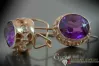 Russian Soviet rose pink 14k 585 gold earrings vec048 alexandrite ruby emerald sapphire ...