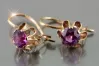 Russian Soviet rose pink 14k 585 gold earrings vec050 alexandrite ruby emerald sapphire ...