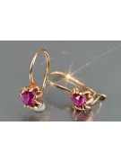Vintage rose pink 14k 585 gold earrings vec053 alexandrite ruby emerald sapphire ...