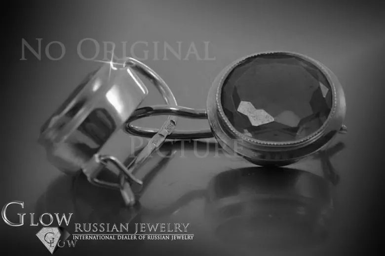 Boucles d’oreilles en or rose soviétique russe 14k 585 vec054 alexandrite rubis émeraude saphir ...