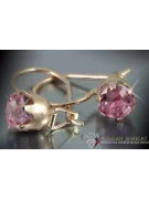 Vintage rose pink 14k 585 gold earrings vec056 alexandrite ruby emerald sapphire ...