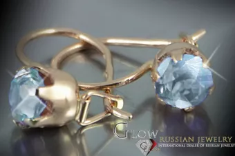 Russische Sowjetische Rose Pink 14k 585 Gold Ohrringe vec056 Alexandrit Rubin Smaragd Saphir ...