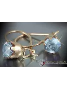 Boucles d’oreilles en or rose soviétique russe 14k 585 vec056 alexandrite rubis émeraude saphir ...