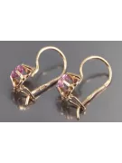 Ruso soviético rosa rosa 14k 585 pendientes de oro vec060 alejandrita rubí esmeralda zafiro ...