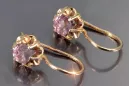 Ruso soviético rosa rosa 14k 585 pendientes de oro vec060 alejandrita rubí esmeralda zafiro ...