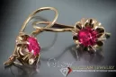 Boucles d’oreilles en or rose soviétique russe 14k 585 vec060 alexandrite rubis émeraude saphir ...