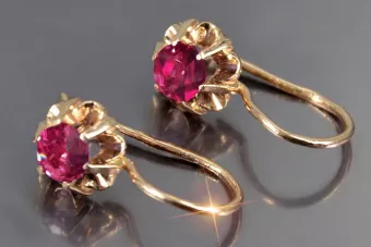 Руски съветски розово розово 14k 585 златни обеци vec060 александрит рубин изумруден сапфир ...