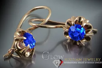 Руски съветски розово розово 14k 585 златни обеци vec060 александрит рубин изумруден сапфир ...