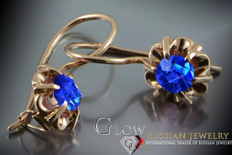 Руски съветски розово розово 14k 585 златни обеци vec060 александрит рубин изумруден сапфир ...