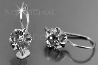Vintage rose pink 14k 585 gold earrings vec060 alexandrite ruby emerald sapphire ...