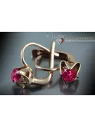 Boucles d’oreilles en or rose soviétique russe 14k 585 vec061 alexandrite rubis émeraude saphir ...