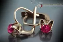 Boucles d’oreilles en or rose soviétique russe 14k 585 vec061 alexandrite rubis émeraude saphir ...