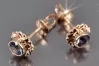 Russian Soviet rose pink 14k 585 gold earrings vec063 alexandrite ruby emerald sapphire ...