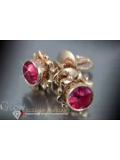 Boucles d’oreilles en or rose soviétique russe 14k 585 vec063 alexandrite rubis émeraude saphir ...