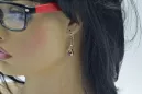 Boucles d’oreilles en or rose soviétique russe 14k 585 vec065 alexandrite rubis émeraude saphir ...