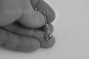 Ruso soviético rosa rosa 14k 585 pendientes de oro vec065 alejandrita rubí esmeralda zafiro ...