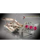 Ruso soviético rosa rosa 14k 585 pendientes de oro vec068 alejandrita rubí esmeralda zafiro ...