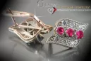Ruso soviético rosa rosa 14k 585 pendientes de oro vec068 alejandrita rubí esmeralda zafiro ...