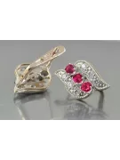 Ruso soviético rosa rosa 14k 585 pendientes de oro vec068 alejandrita rubí esmeralda zafiro ...