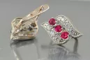 Ruso soviético rosa rosa 14k 585 pendientes de oro vec068 alejandrita rubí esmeralda zafiro ...