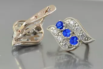 Russische Sowjetische Rose Pink 14k 585 Gold Ohrringe vec068 Alexandrit Rubin Smaragd Saphir ...