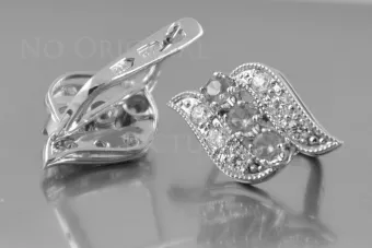 Ruso soviético rosa rosa 14k 585 pendientes de oro vec068 alejandrita rubí esmeralda zafiro ...